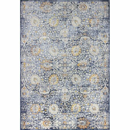 BASHIAN 3 ft. 6 in. x 5 ft. 6 in. Sevilla Collection Polypropylene & Polyester Power Loom Area Rug Blue S234-BL-4X6-SV2005